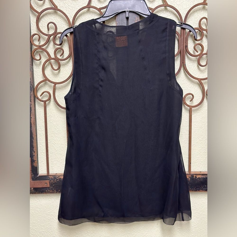 Tory Burch black silk sleeveless top - Picture 2 of 4